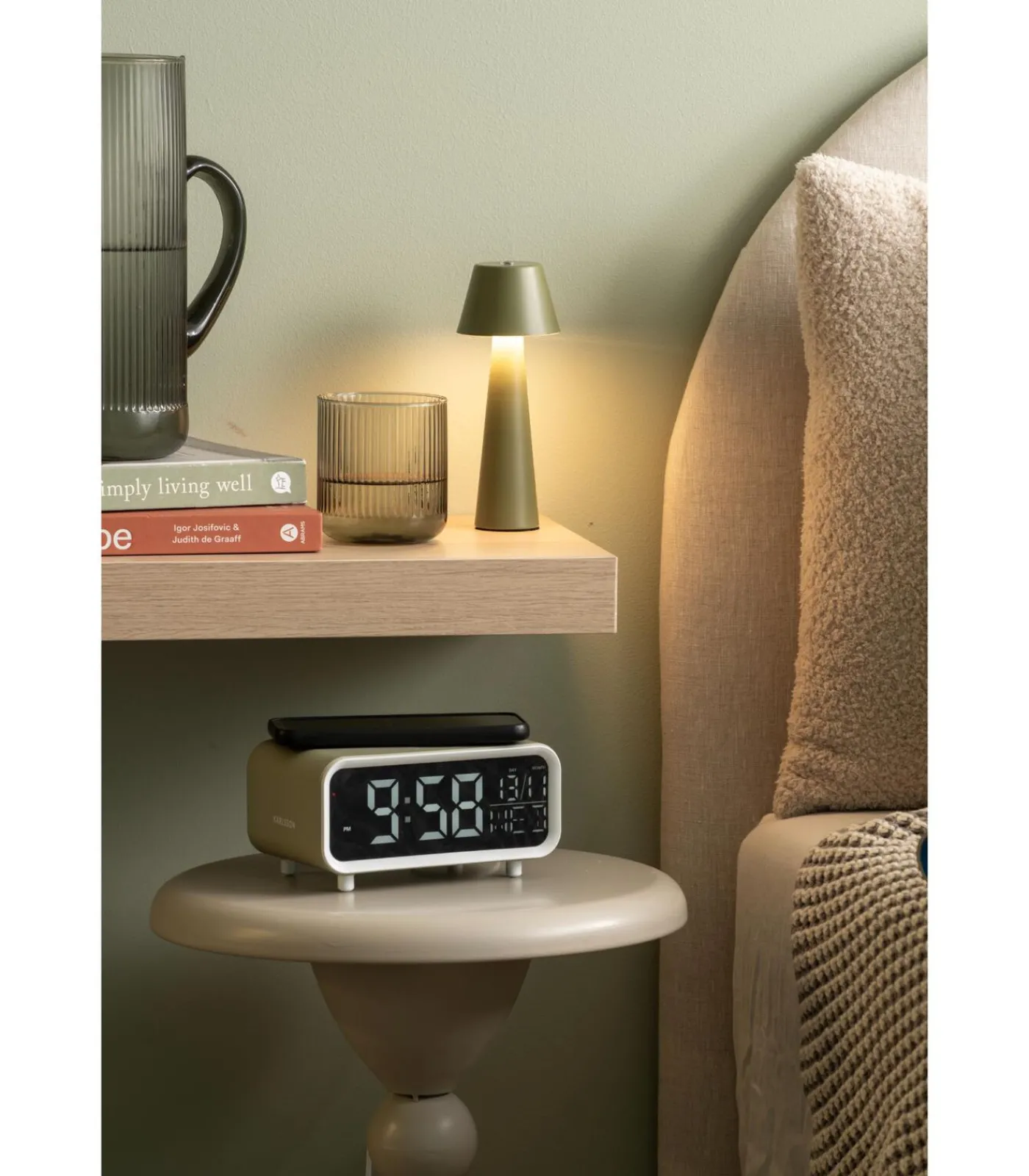 Sale Wekker Chunky Led - Theegroen - 17x11x8.6cm Klokken