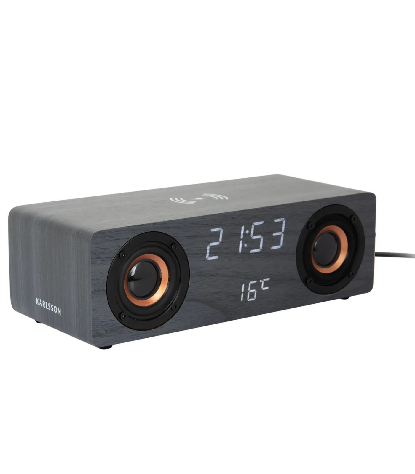 Discount Wekker Classic Bt - Zwart - 25x10.2x8cm Klokken