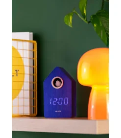 Clearance Wekker Cuckoo Led - Blauw - 9x9x15.8cm Klokken