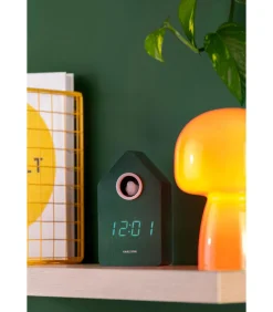 Clearance Wekker Cuckoo Led - Groen - 9x9x15.8cm Klokken