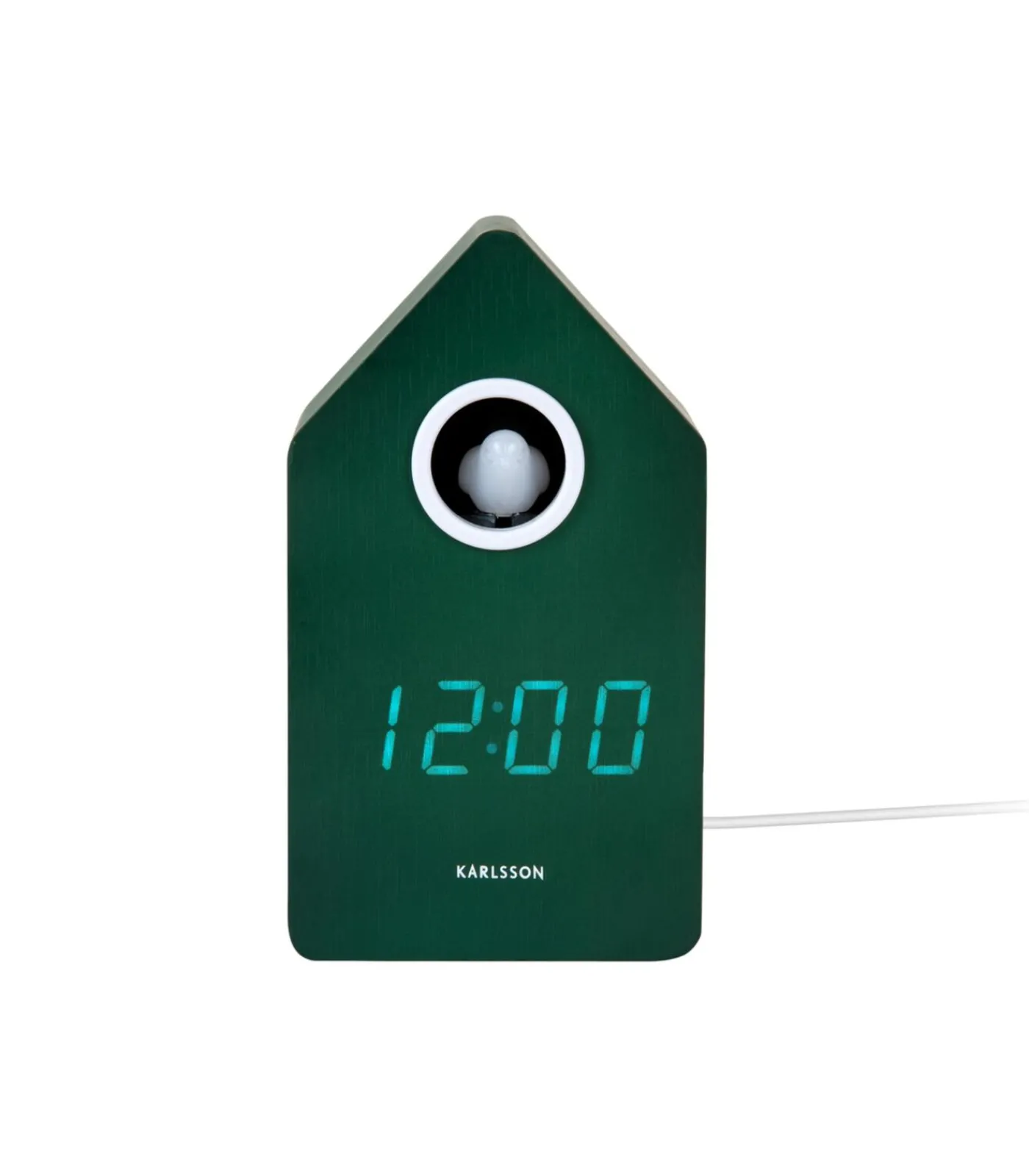 Clearance Wekker Cuckoo Led - Groen - 9x9x15.8cm Klokken