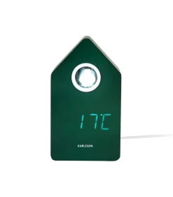 Clearance Wekker Cuckoo Led - Groen - 9x9x15.8cm Klokken