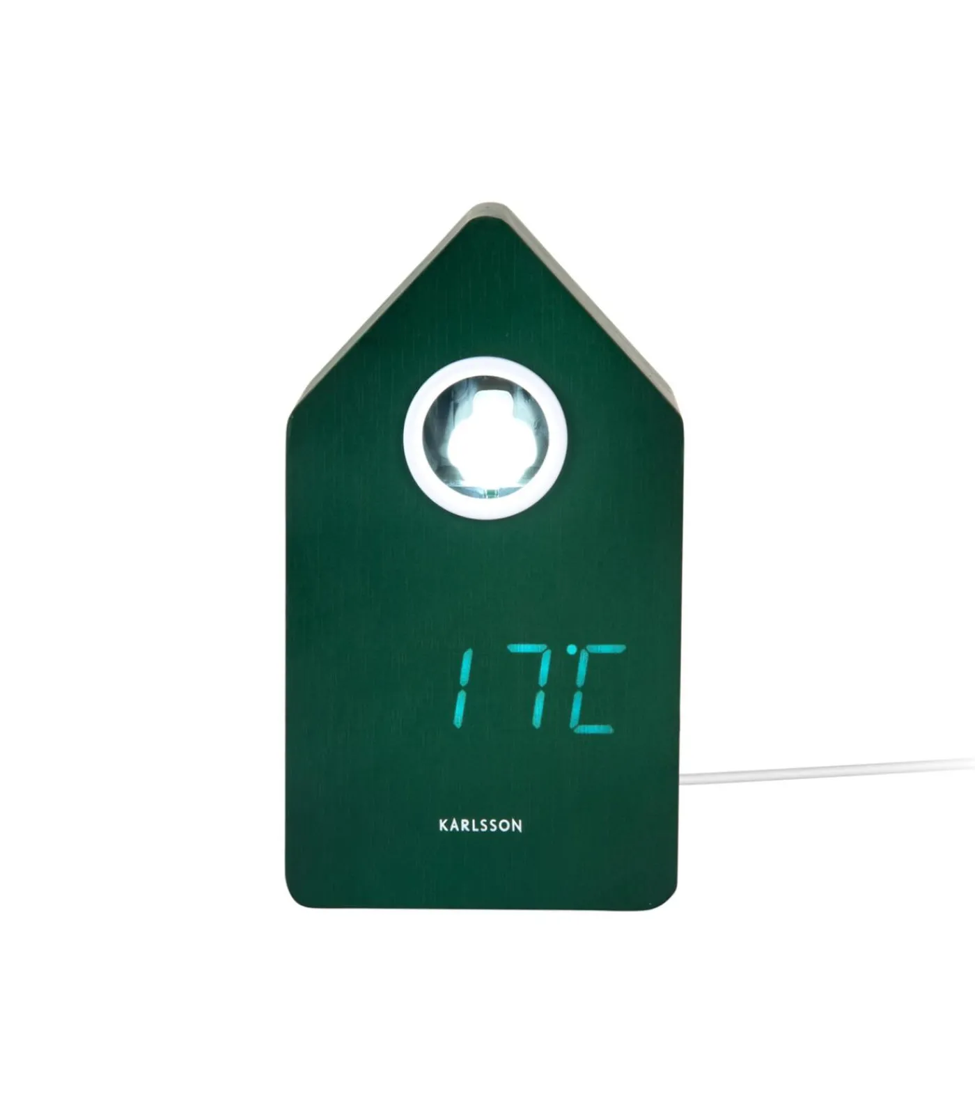 Clearance Wekker Cuckoo Led - Groen - 9x9x15.8cm Klokken
