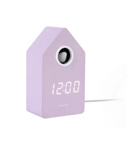 Sale Wekker Cuckoo Led - Paars - 9x9x15.8cm Klokken