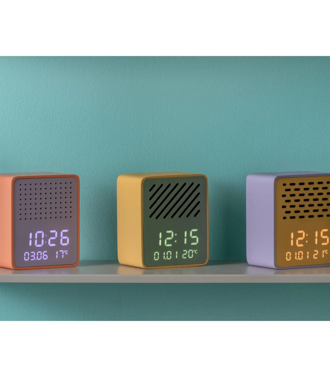 Hot Wekker Funky Vibes - Heldergeel - 9.5x6.5x11.5cm Klokken