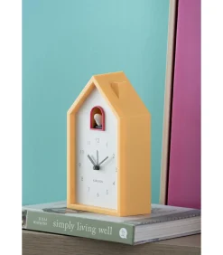 Best Wekker Modern Cuckoo - Heldergeel - 6x12x20cm Klokken