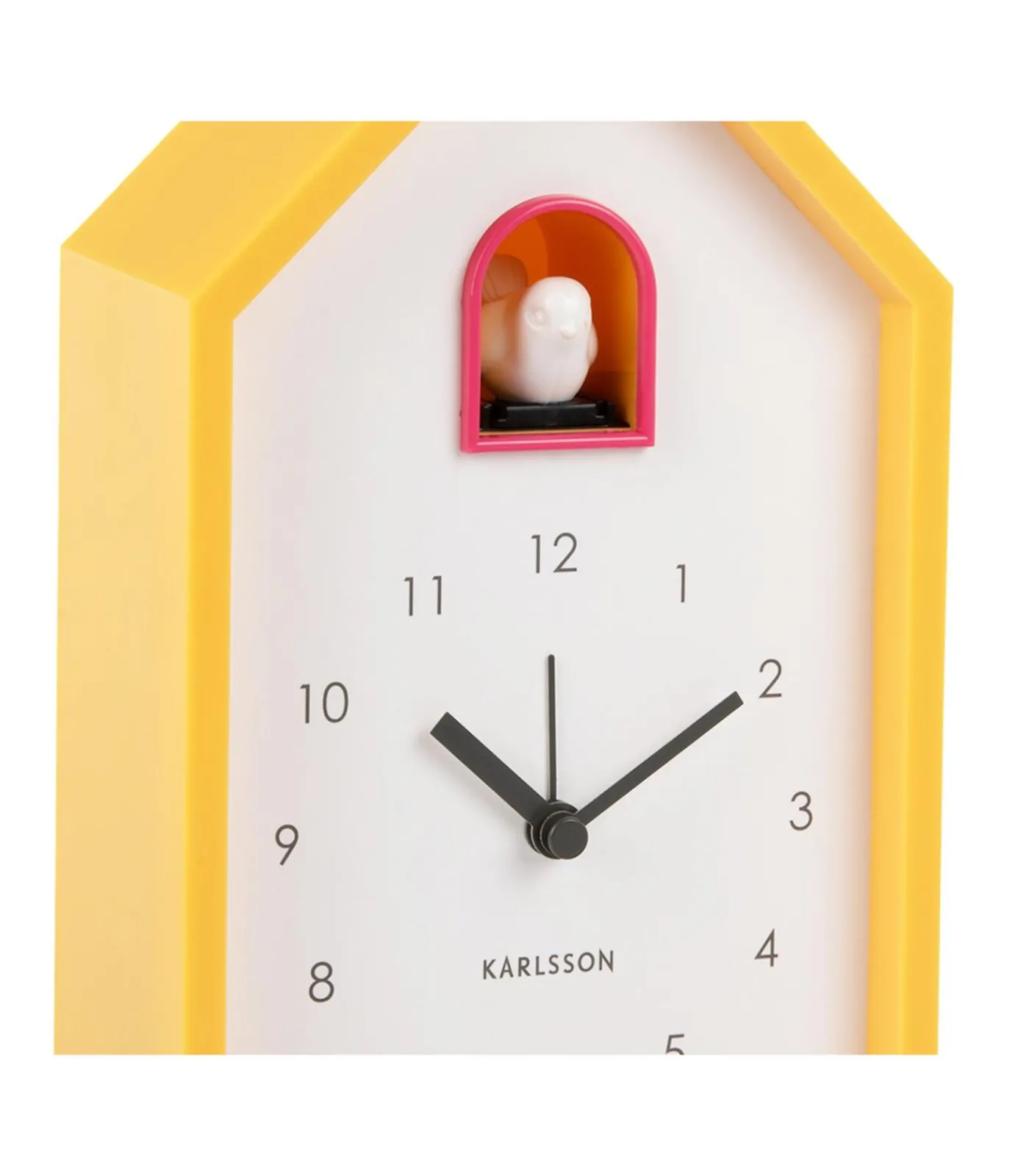 Best Wekker Modern Cuckoo - Heldergeel - 6x12x20cm Klokken