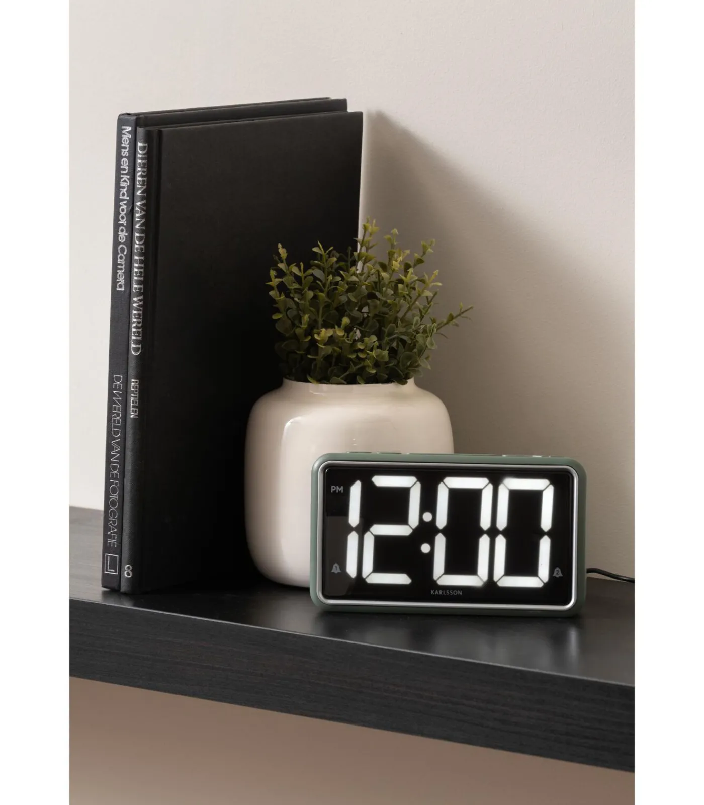 Wekker New Retro - Jungle groen - 16.5x4.5x9cm Klokken