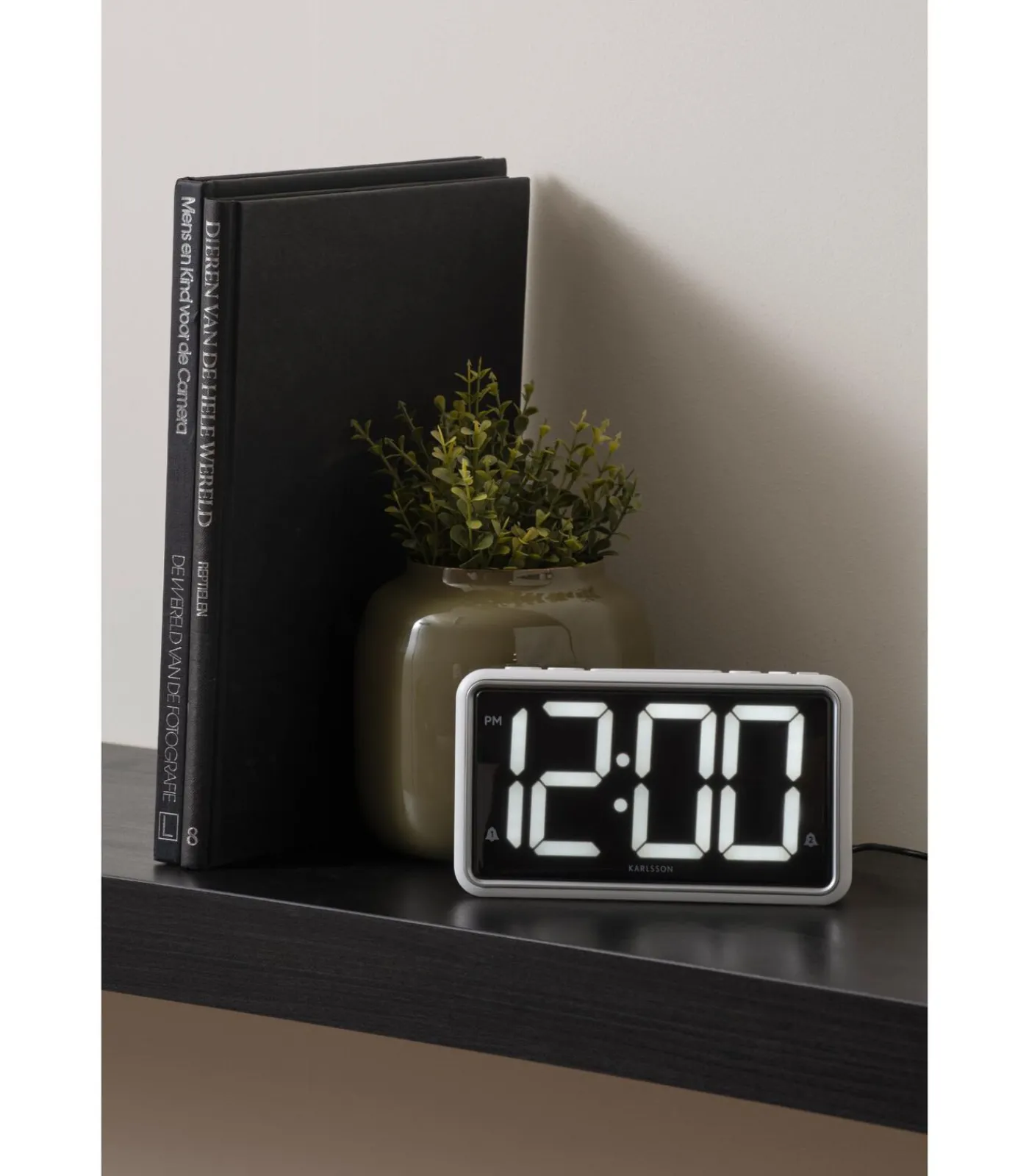 Wekker New Retro - Wit - 16.5x4.5x9cm Klokken