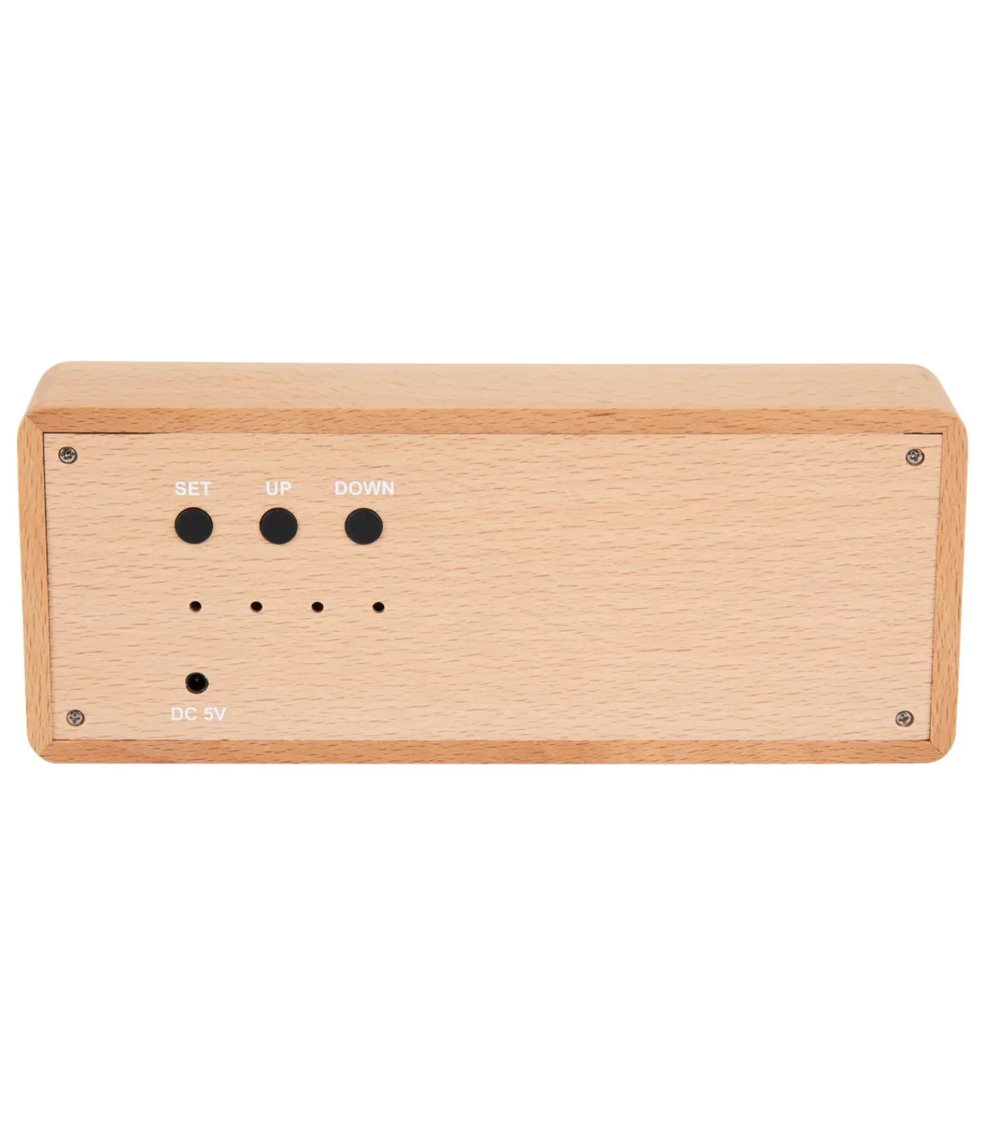 Discount Wekker Solid Wood Engraved - Lichthout - 20x4.5x8cm Klokken