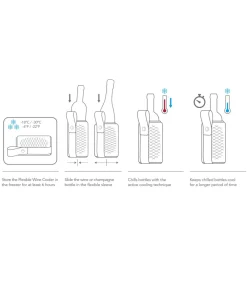 New Wijnkoeler met hengsel - Flexible Cooler - Sleeve - Artico Zwart Glazen & Karaffen