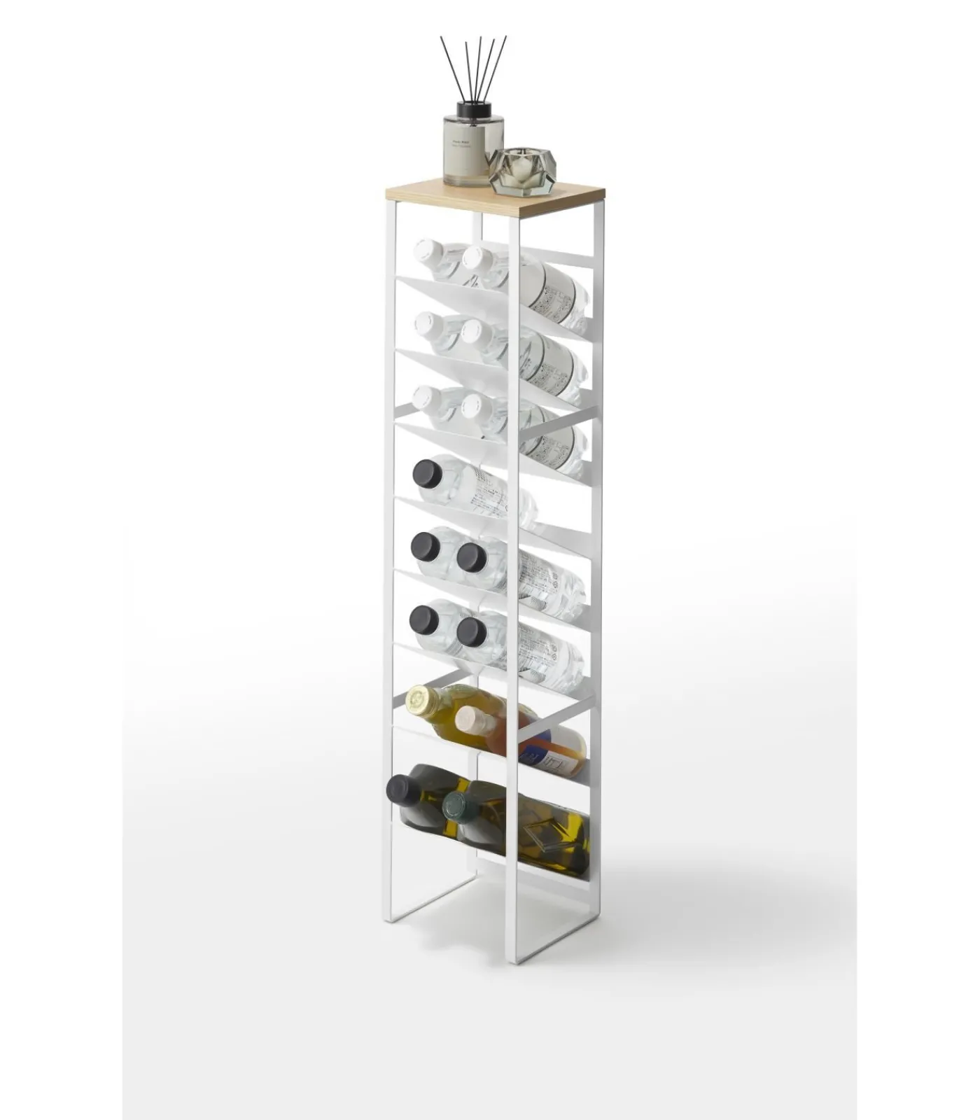 Wijnrek / Flessenrek - 16 flessen - Tower - Wit Keukenaccessoires