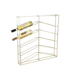 Best Wijnrek Cuadro - Lichtgoud - 67x7.5x66cm Keukenaccessoires