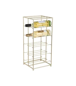 New Wijnrek Dual Floor - Goud geschilderd - 25x22.5x57cm Keukenaccessoires