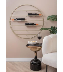 Wijnrek Redondo - Lichtgoud - 80x9x80cm Keukenaccessoires