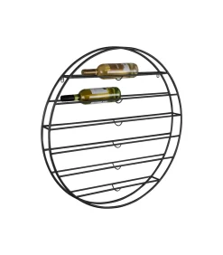 Best Wijnrek Redondo - Zwart - 80x9x80cm Keukenaccessoires