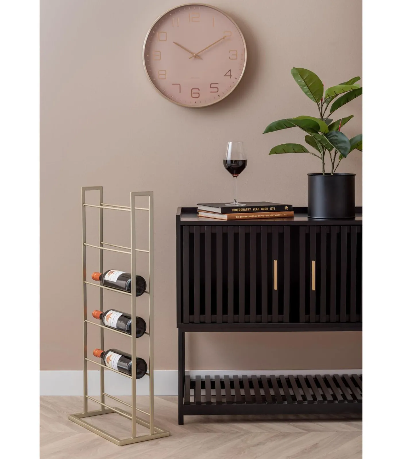 Sale Wijnrek Single Floor - Goud geschilderd - 38x20x84.5cm Keukenaccessoires