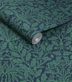 Discount Vliesbehang - Acorn Heritage Blue - 1000x52 Wanddecoratie