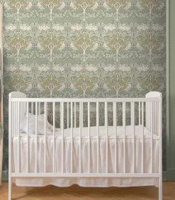 Clearance Vliesbehang - Brother Rabbit Sage - 1000x52 Wanddecoratie
