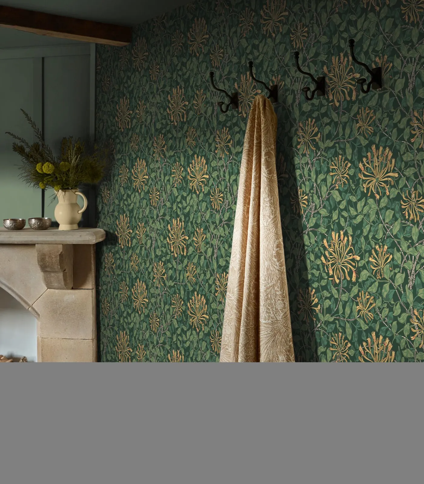 Online Vliesbehang - Honeysuckle Verde - 1000x52 Wanddecoratie