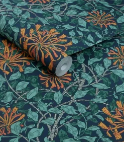 Hot Vliesbehang - Honeysuckle Tidewater Blue - 1000x52 Wanddecoratie