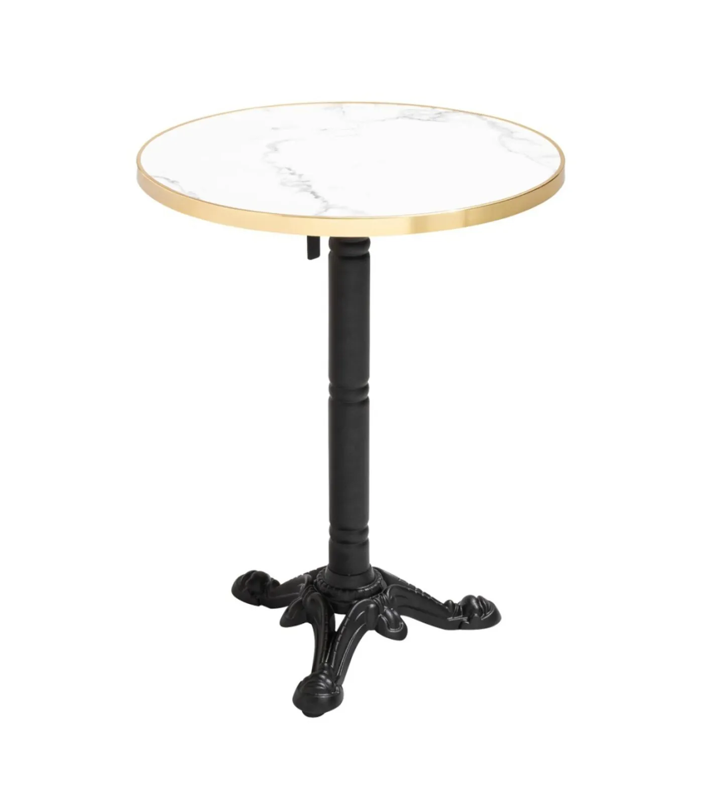 Witte marmeren terrastafel van 60 cm en 2 grijze stoelen Tuinmeubelen