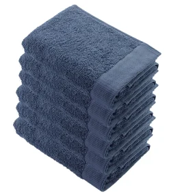 Best 6x Remade Cotton Handdoeken 50x100 cm Blauw Handdoeken