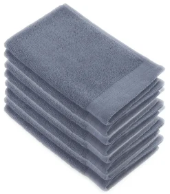 8x Soft Cotton Gastendoekjes Indigo Handdoeken