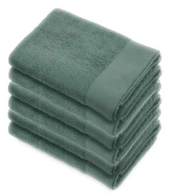 Hot 6x Soft Cotton Handdoeken 60x110 cm Legergroen Handdoeken