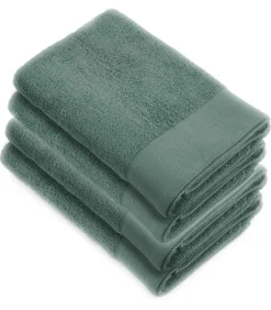 Hot 4x Soft Cotton Handdoeken 70x140 cm Legergroen Handdoeken
