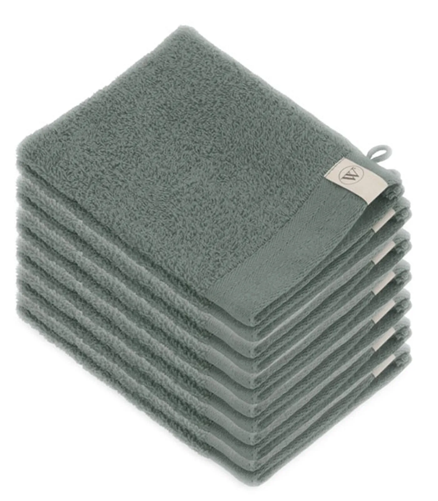 Outlet 12x Soft Cotton Washandjes Legergroen Washandjes