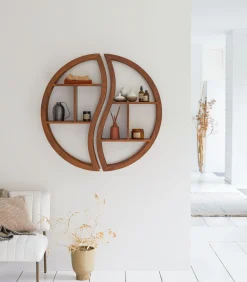 Online Ying Yang - Wandplank van massief teakhout Meubels