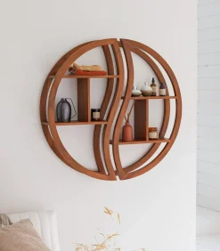 Online Ying Yang - Wandplank van massief teakhout Meubels