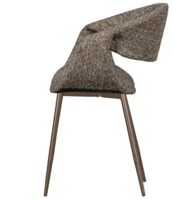 Outlet Yossi Eetkamerstoelen Metalen Koper Poot - Bruin - Set van 6 Stoelen