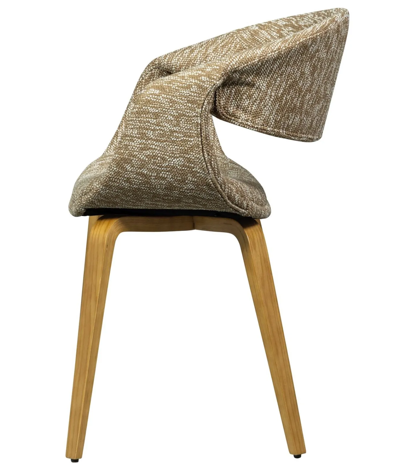 New Yossi Eetkamerstoelen Met Houten Naturel Poot - Zand - Set van 6 Stoelen