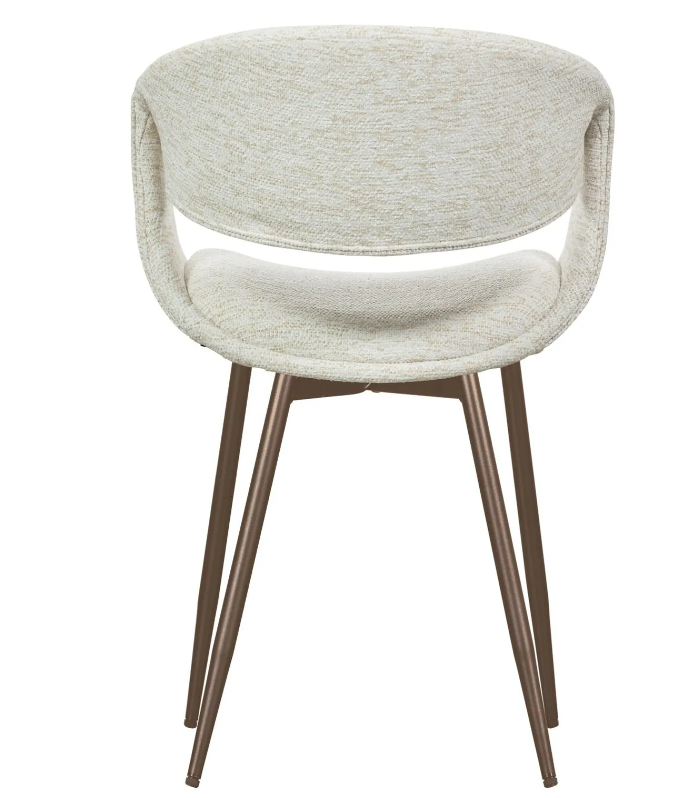 Outlet Yossi Eetkamerstoelen Metalen Koper Poot - Naturel - Set van 6 Stoelen