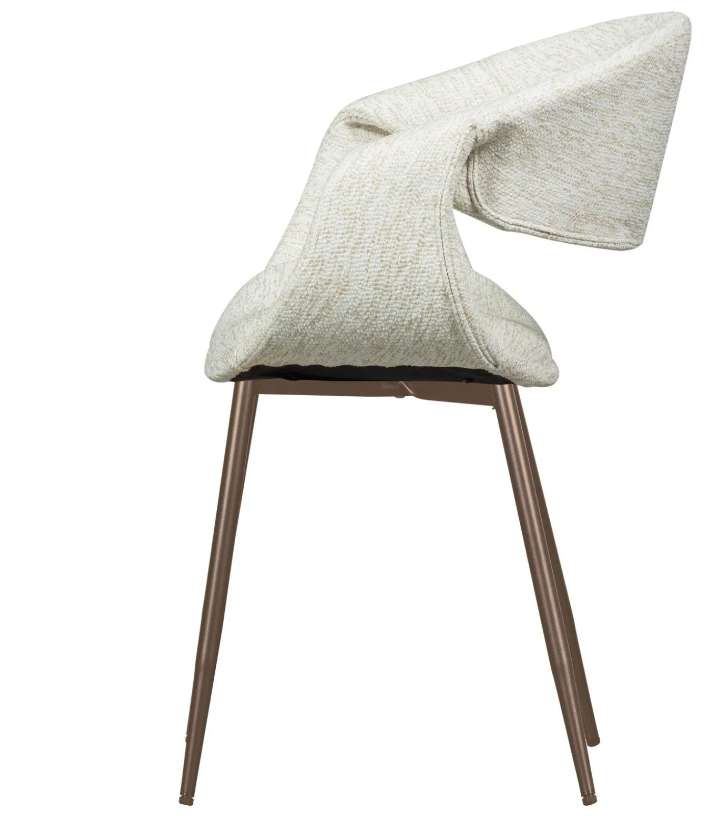Outlet Yossi Eetkamerstoelen Metalen Koper Poot - Naturel - Set van 6 Stoelen