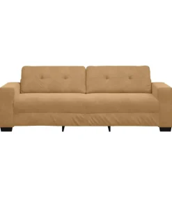 Online 3-Zits Sofa met kussen Bruin Fluweel Zetels