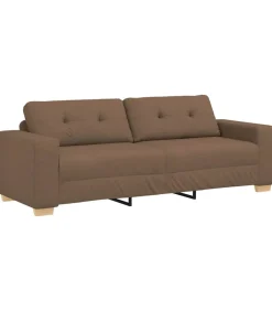 Online 3-Zits Sofa met kussen Bruin Stof Zetels