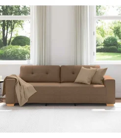 Online 3-Zits Sofa met kussen Bruin Stof Zetels