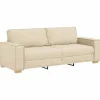New 3-Zits Sofa met kussen Crème 220 x 78 x 84 cm Stof Zetels