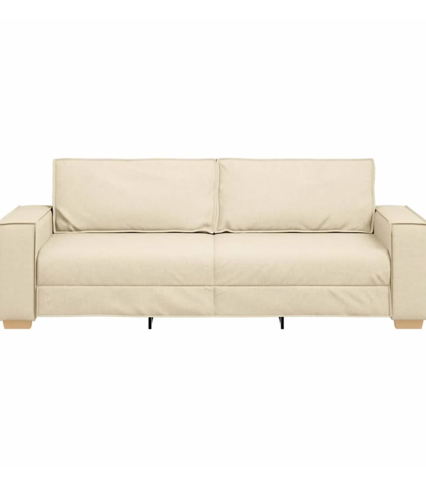 New 3-Zits Sofa met kussen Crème 220 x 78 x 84 cm Stof Zetels
