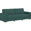 New 3-Zits Sofa met kussen Donkergroen 220 x 78 x 84 cm Stof Zetels