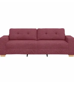 Best 3-Zits Sofa met kussen Wijnrood Stof Zetels
