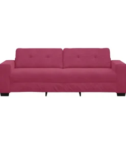 Best 3-Zits Sofa met kussen Wijnrood Fluweel Zetels