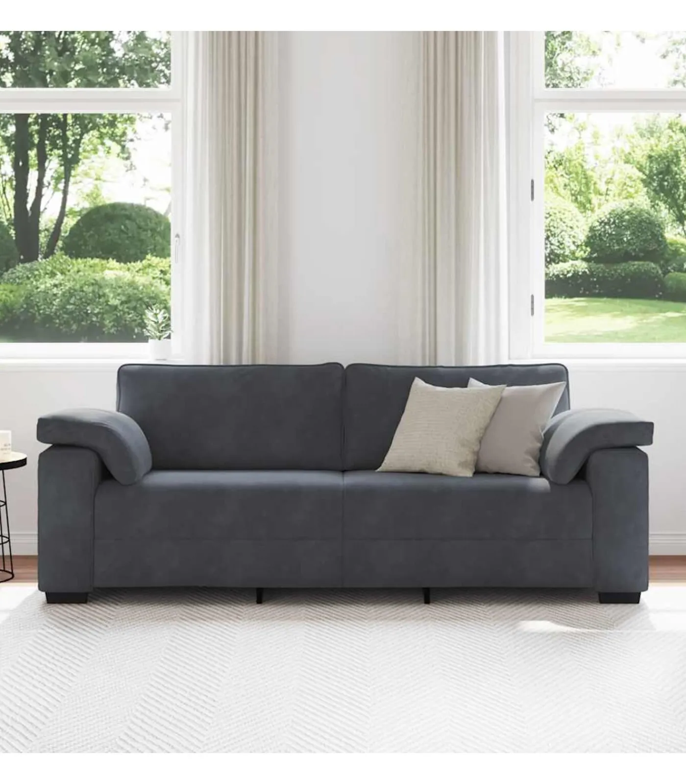 Online 3-zitsbank 178 cm fluweel donkergrijs Zetels