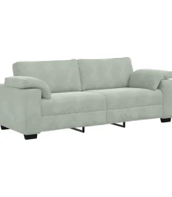 Discount 3-zitsbank 178 cm fluweel lichtgrijs Zetels