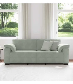 Discount 3-zitsbank 178 cm fluweel lichtgrijs Zetels