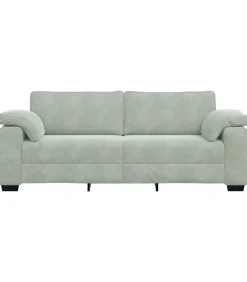 Discount 3-zitsbank 178 cm fluweel lichtgrijs Zetels