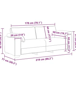 Hot 3-zitsbank 178 cm fluweel zwart Zetels
